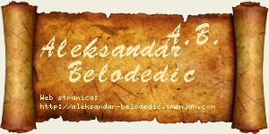 Aleksandar Belodedić vizit kartica